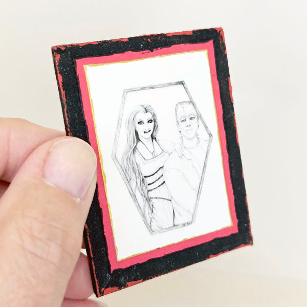 Dollhouse Miniature Herman & Lilly Munster No.1:1 Handmade for Doll Decor