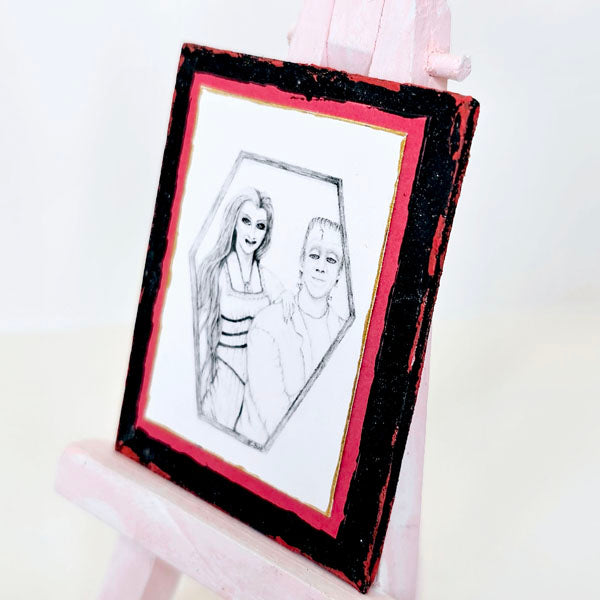 Dollhouse Miniature Herman & Lilly Munster No.1:1 Handmade for Doll Decor