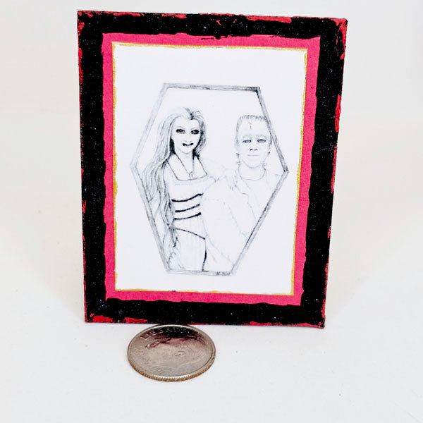 Dollhouse Miniature Herman & Lilly Munster No.1:1 Handmade for Doll Decor