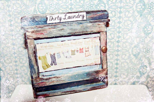 Laundry Cabinet No.1 Dollhouse Miniature Handmade