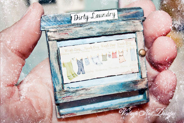 Laundry Cabinet No.1 Dollhouse Miniature Handmade