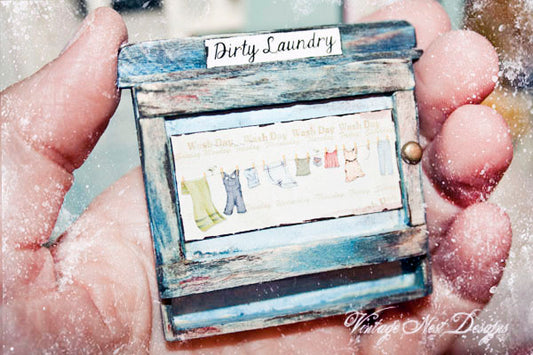 Laundry Cabinet No.1 Dollhouse Miniature Handmade