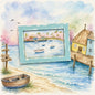 Miniature Monterey Bay No.2:1 Handmade for Dollhouse Decor Wood Framed Art