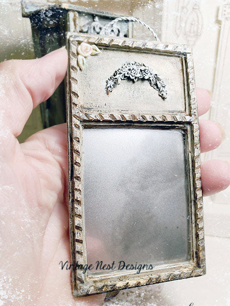 Ancien Miroir Vintage N°5 Maison de Poupée Miniature Faite Main