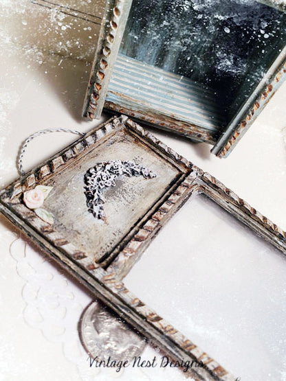 Ancien Miroir Vintage N°5 Maison de Poupée Miniature Faite Main