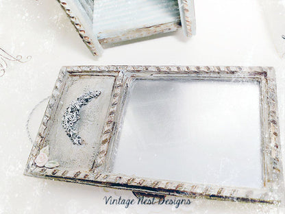 Ancien Miroir Vintage N°5 Maison de Poupée Miniature Faite Main