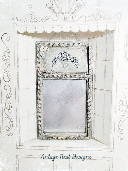 Ancien Miroir Vintage N°5 Maison de Poupée Miniature Faite Main