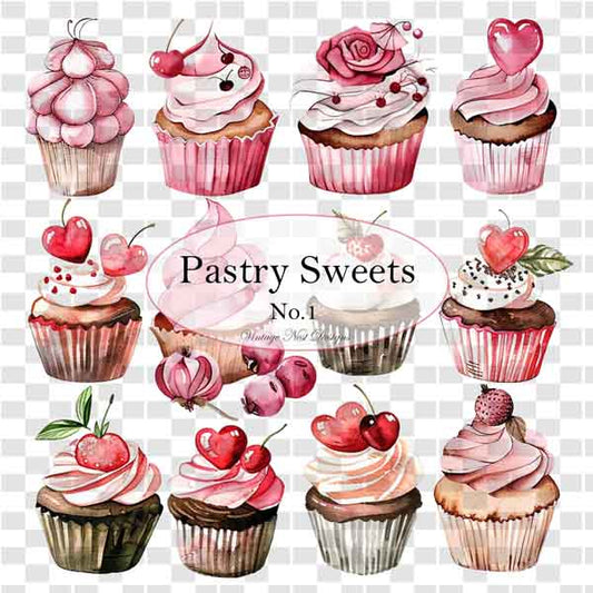 Digital Prints Cupcake Pastry Sweets No.1 Clip Art Graphics Illustrations