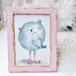 Pink Tweet Nr. 1:1 Puppenhaus Miniatur handgemachte gerahmte Kunst