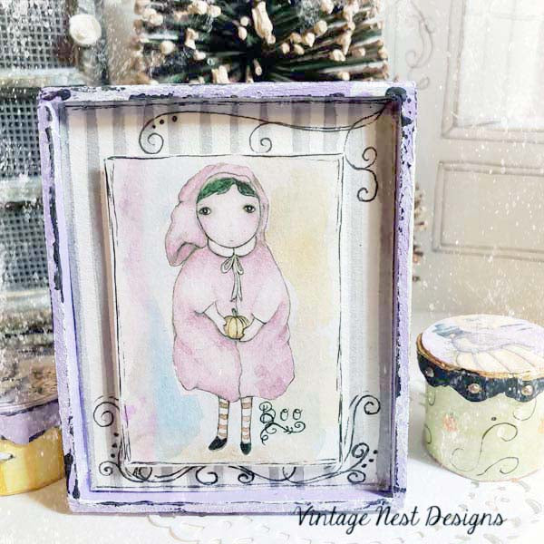 Miniature Pumpkin Girl No.1:2 Handmade for Dollhouse