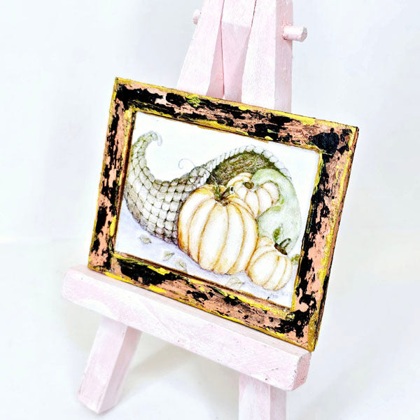 Miniature Pumpkins No.9:1 Handmade for Dollhouse Wooden Framed Art