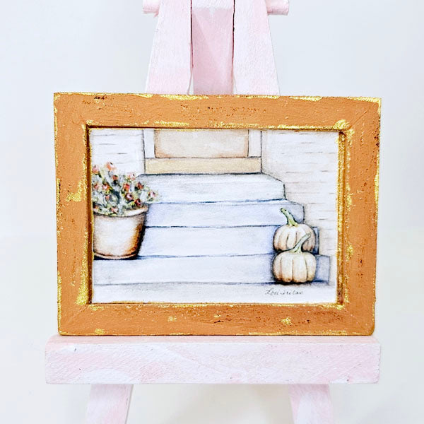 Miniature Pumpkins No.11:1 Handmade for Dollhouse  Wooden Framed Art
