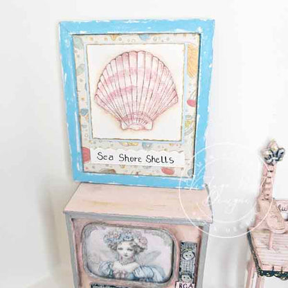 Seashell No.2:1 Dollhouse Miniature Handmade Wooden Framed Art