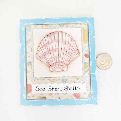 Seashell No.2:1 Dollhouse Miniature Handmade Wooden Framed Art