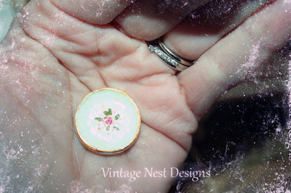 Dollhouse Miniature Cupcake Roses Plate No.1 Diorama Shadow Box