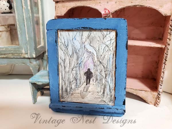 Miniature Shadow Man No.1 Handmade for Dollhouse Original Painting