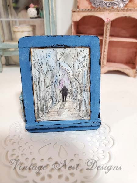 Miniature Shadow Man No.1 Handmade for Dollhouse Original Painting