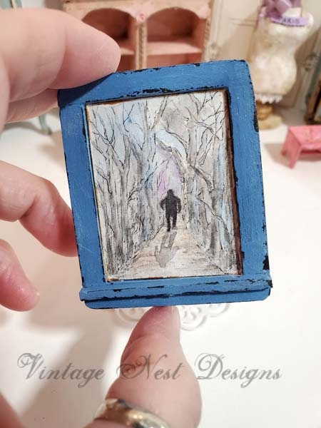Miniature Shadow Man No.1 Handmade for Dollhouse Original Painting
