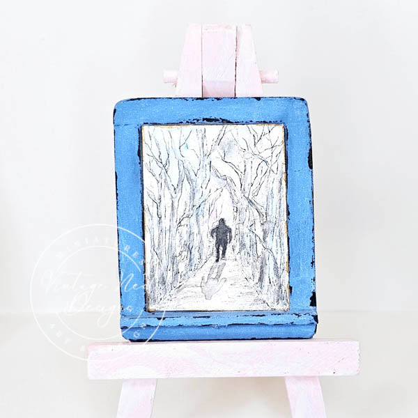 Miniature Shadow Man No.1 Handmade for Dollhouse Original Painting