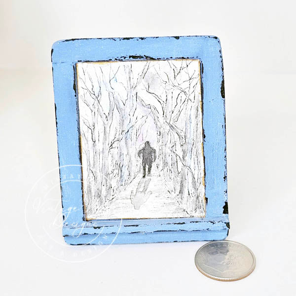 Miniature Shadow Man No.1 Handmade for Dollhouse Original Painting
