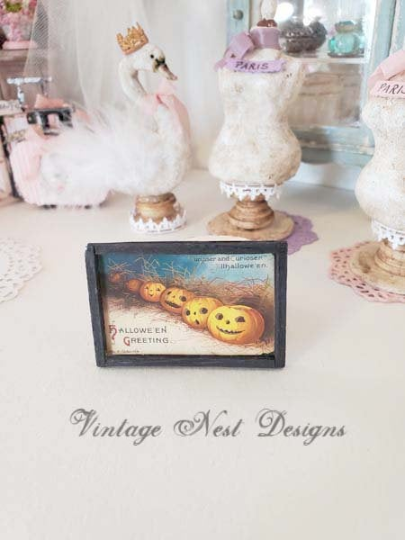Miniature Six Pumpkins No.1:1 Handmade for Dollhouse Diorama Shadow Box