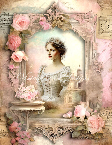 Digital Print Victorian Woman No.1 Illustration Instant Download