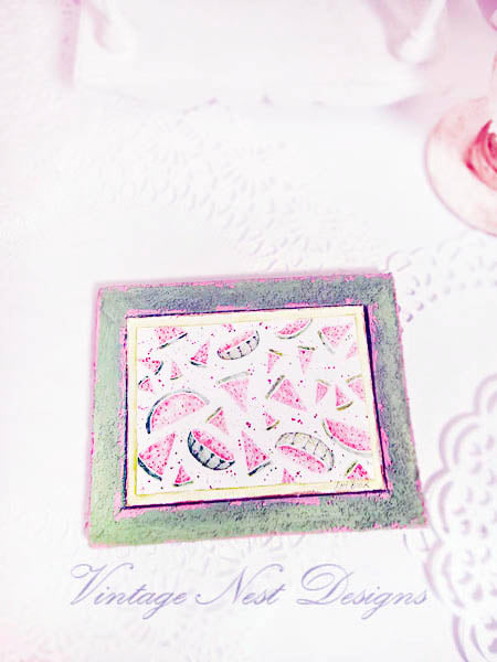 Miniature Watermelon No.1:1 Handmade for Dollhouse Wooden Framed Art