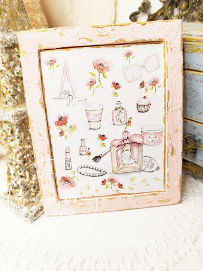 You're Beautiful No.1:1 Dollhouse Miniature Handmade Wooden Framed Art