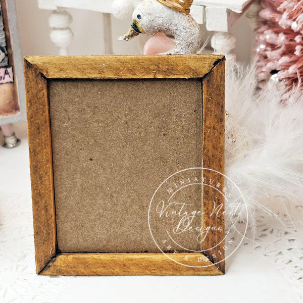 Miniature Asian Woman No.2:2 Wood Frame Dollhouse Home Wall Decor Diorama Shadow Box