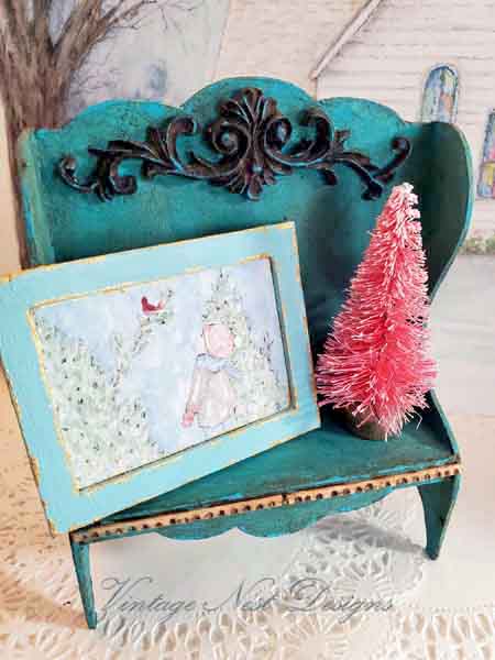 Miniature The Boy and the Cardinal No.1:2 Handmade for Dollhouse Diorama Shadow Box