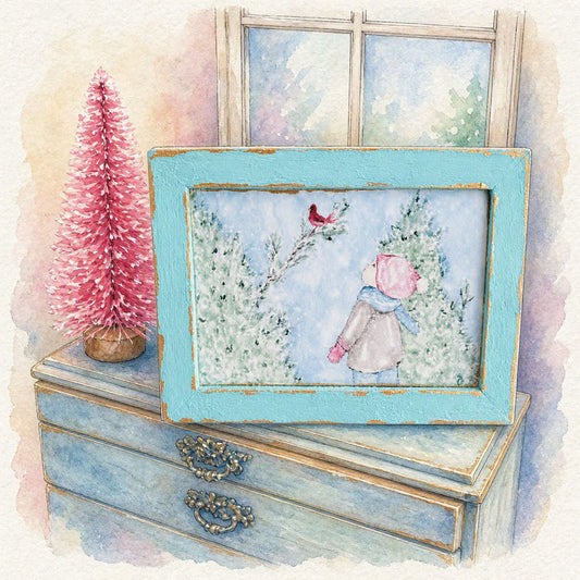 Miniature The Boy and the Cardinal No.1:2 Handmade for Dollhouse Diorama Shadow Box