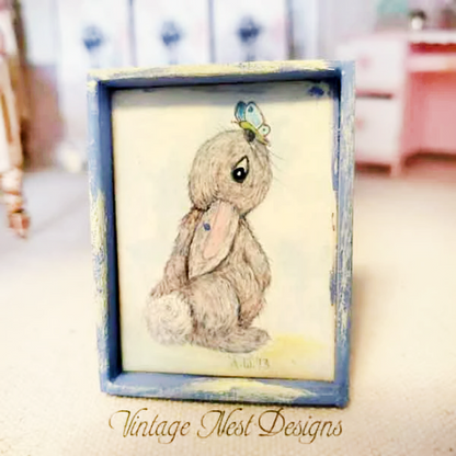 Bunny Butterfly Nr. 1:2 Handgemachtes Puppenhaus Miniatur