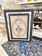 Miniature Bunny in Cup No.1:2 Handmade Framed Art for Dollhouse Diorama Shadow Box