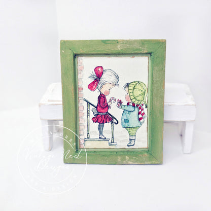 Miniature Love to You Christmas Children No.1:2 Dollhouse Miniature Handmade
