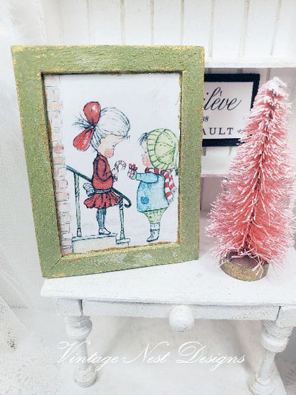 Miniature Love to You Christmas Children No.1:2 Dollhouse Miniature Handmade