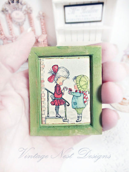 Miniature Love to You Christmas Children No.1:2 Dollhouse Miniature Handmade