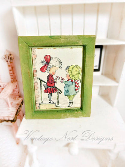 Miniature Love to You Christmas Children No.1:2 Dollhouse Miniature Handmade