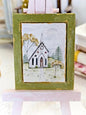 Miniature Primitive Church No.2:2 Art Handmade for Dollhouse Wall Decor Diorama Shadow Box