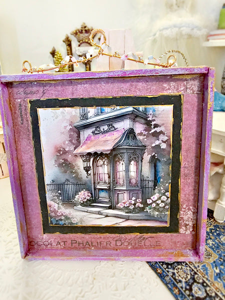 Miniature City Life 5:1:2 Handmade for Dollhouse Wooden Framed Art Diorama Shadow Box