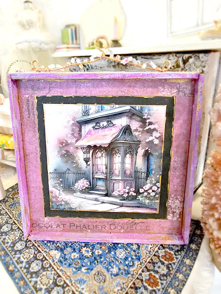 Miniature City Life 5:1:2 Handmade for Dollhouse Wooden Framed Art Diorama Shadow Box