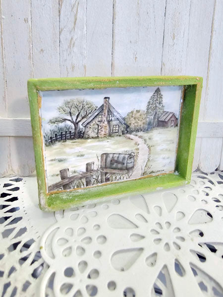 Miniature Country Life No.2-2 Handmade for Dollhouse Wooden Framed Art