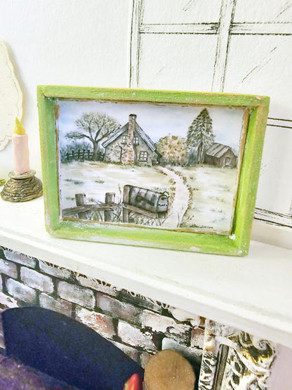 Miniature Country Life No.2-2 Handmade for Dollhouse Wooden Framed Art