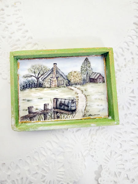 Miniature Country Life No.2-2 Handmade for Dollhouse Wooden Framed Art