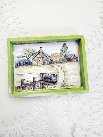 Miniature Country Life No.2-2 Handmade for Dollhouse Wooden Framed Art