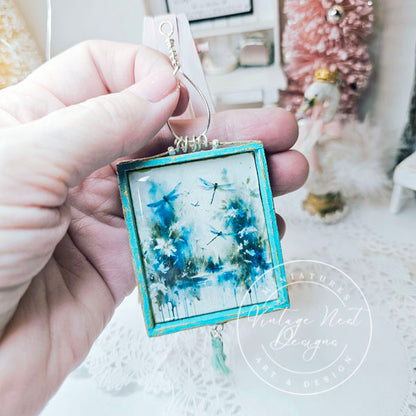 Miniature Flowers & Dragonfly No.1:2 Handmade for Dollhouse