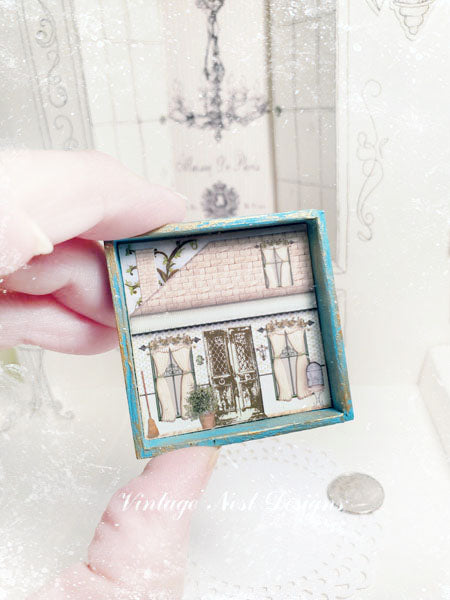Großmutters Cottage Nr. 1:2 Puppenhaus Miniatur Handgefertigte Gerahmte Kunst