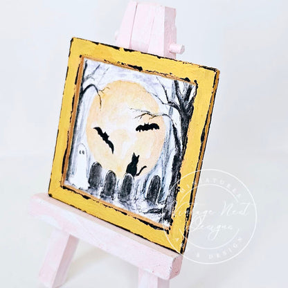 Miniature Halloween Ghosts No.2:2 Dollhouse Wall Art Decor Shadow Box
