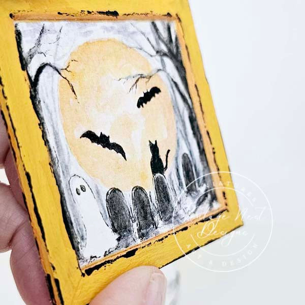 Miniature Halloween Ghosts No.2:2 Dollhouse Wall Art Decor Shadow Box