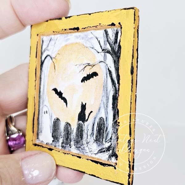 Miniature Halloween Ghosts No.2:2 Dollhouse Wall Art Decor Shadow Box