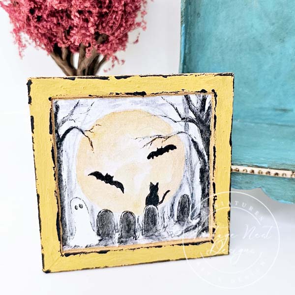 Miniature Halloween Ghosts No.2:2 Dollhouse Wall Art Decor Shadow Box